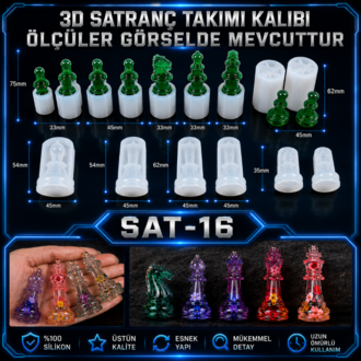 3D satranç takımı sililkon kalıbı