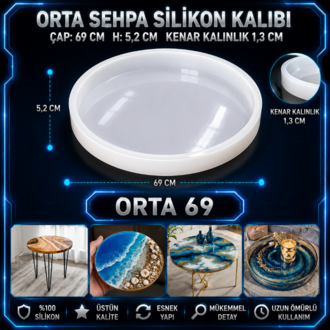 Orta Sehpa Silikon Kalıbı Çap 69 CM