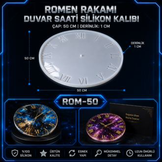ROMEN RAKAMLI DUVAR SAATİ SİLİKON KALIP ROM 50