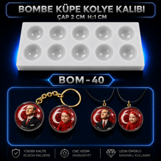 BOMBELİ ANAHTARLIK KOLYE KALIBI BOM-40