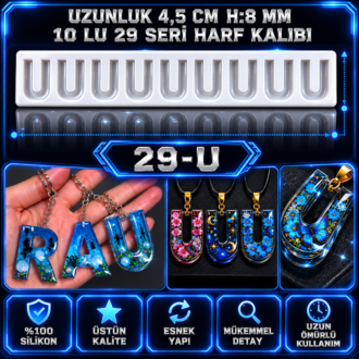 U HARF 10 LU SERİ SİLİKON KALIBI