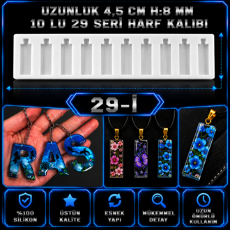 I-İ HARF 10 LU SERİ SİLİKON KALIBI
