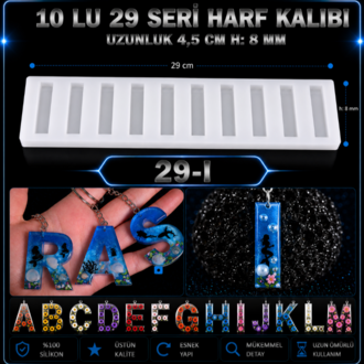 I-İ HARF 10 LU SERİ SİLİKON KALIBI