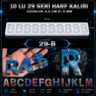 B HARF 10 LU SERİ SİLİKON KALIBI 150,00 TL