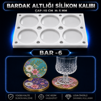  Bardak Altlığı Silikon Kalıbı 