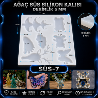 Ağaç Süs Kalıbı Anahtarlık