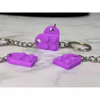 Birleşince Kalp Olan Lego Anahtarlık – 2 Parça Set | Hediyelik & Çanta Süsü