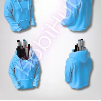 Kapüşonlu Sweatshirt Figürlü 3D Baskı Masaüstü Kalemlik | PLA | 10,5 cm