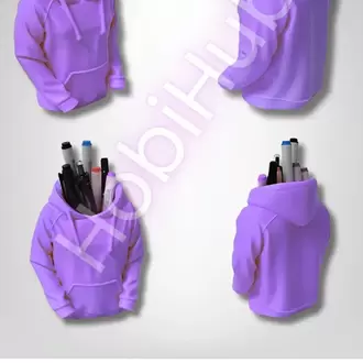 Kapüşonlu Sweatshirt Figürlü 3D Baskı Masaüstü Kalemlik | PLA | 10,5 cm
