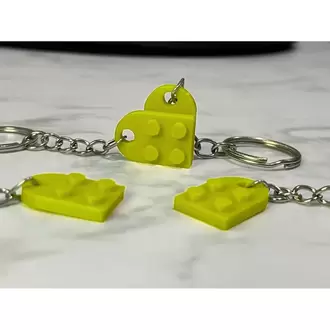 Birleşince Kalp Olan Lego Anahtarlık – 2 Parça Set | Hediyelik & Çanta Süsü