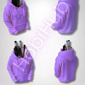 Kapüşonlu Sweatshirt Figürlü 3D Baskı Masaüstü Kalemlik | PLA | 10,5 cm