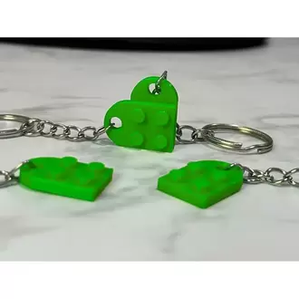 Birleşince Kalp Olan Lego Anahtarlık – 2 Parça Set | Hediyelik & Çanta Süsü