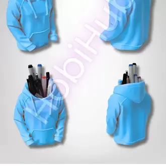 Kapüşonlu Sweatshirt Figürlü 3D Baskı Masaüstü Kalemlik | PLA | 10,5 cm