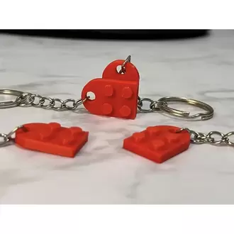 Birleşince Kalp Olan Lego Anahtarlık – 2 Parça Set | Hediyelik & Çanta Süsü