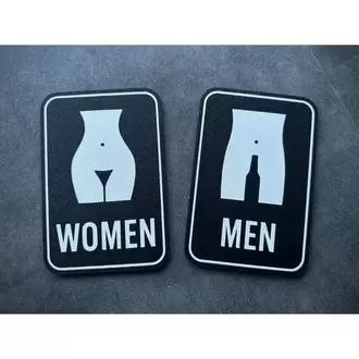 Kadın Erkek WC Kapı Sembolü – 2 Parça | 15x10cm | PLA Malzeme