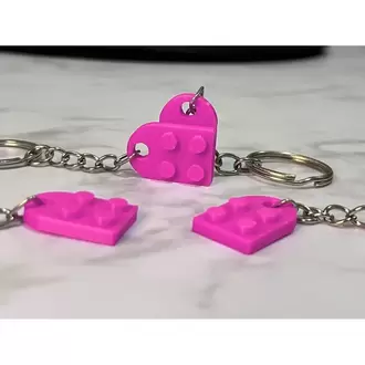 Birleşince Kalp Olan Lego Anahtarlık – 2 Parça Set | Hediyelik & Çanta Süsü