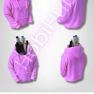 Kapüşonlu Sweatshirt Figürlü 3D Baskı Masaüstü Kalemlik | PLA | 10,5 cm