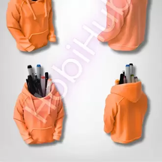 Kapüşonlu Sweatshirt Figürlü 3D Baskı Masaüstü Kalemlik | PLA | 10,5 cm