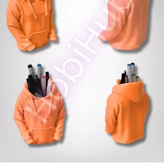 Kapüşonlu Sweatshirt Figürlü 3D Baskı Masaüstü Kalemlik | PLA | 10,5 cm