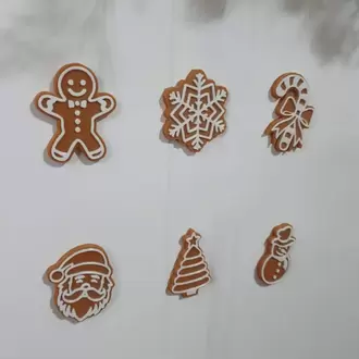 Gingerbread Yılbaşı Seti Buzdolabı Magneti PLA Plastik