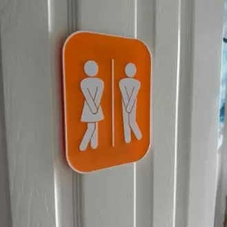 WC Kapı Süsü - Kadın ve Erkek Figürlü Eğlenceli Kapı Tabelası