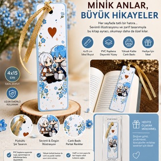 Frieren Anime Kitap Ayracı Kawaii Chibi Tasarım PVC Kaplama Ayraç