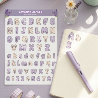 Lavanta Temalı Sticker ve Scrapbook Seti