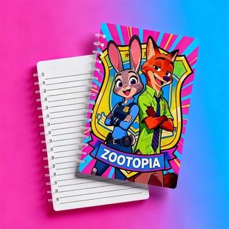 Zootopia Nick ve Judy Renkli Spiral Defter - Zootopia Spiralli Defter