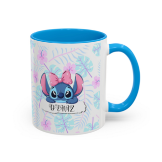Kişiye Özel Stitch Harfli Kupa | İsim Baş Harfli Tropikal Desenli Kupa Bardak