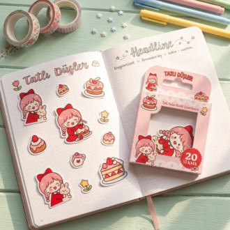 Tatlı Düşler Sticker Seti | 20'li Kawaii Die Cut Sticker