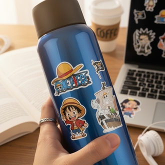 One Piece Chibi Sticker Sayfası - Hasır Şapka Tayfası Vinil Çıkartma Seti (A5/A6)