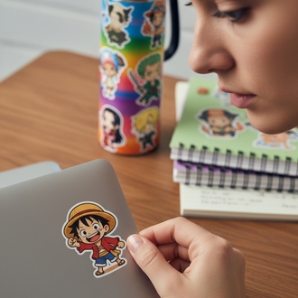 One Piece Chibi Sticker Sayfası - Hasır Şapka Tayfası Vinil Çıkartma Seti (A5/A6)