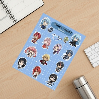 Rimuru Tempest Chibi Sticker Sayfası - Vinil Anime Çıkartma Seti