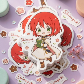 Akagami no Shirayukihime Shirayuki Chibi Sticker | Suya Dayanıklı Anime Sticker