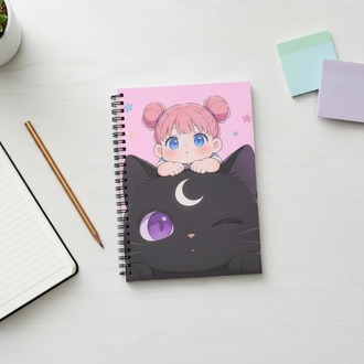 Kawaii Anime Defter A5 | Sevimli Anime Spiral Defter | Anime Kırtasiye