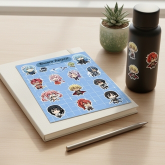 Rimuru Tempest Chibi Sticker Sayfası - Vinil Anime Çıkartma Seti