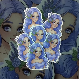 Lila Temalı Kız Sticker