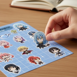 Rimuru Tempest Chibi Sticker Sayfası - Vinil Anime Çıkartma Seti