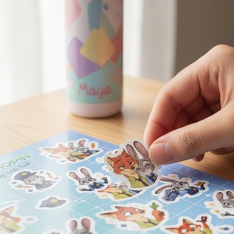 Zootopia Judy ve Nick Sticker Sayfası - 18 Parça Çıkartma Seti