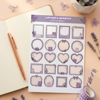 Lavanta Temalı Sticker ve Scrapbook Seti