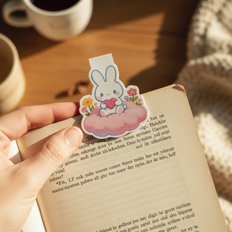 Sevimli Tavşan Temalı Manyetik Kitap Ayracı - Kawaii Tasarım