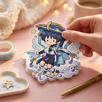 Genshin Impact Wanderer Kawaii Sticker | Anime Sticker | Laptop & Defter Stickerı