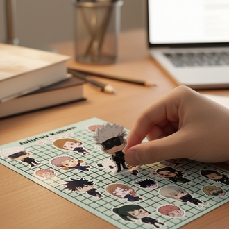 Jujutsu Kaisen Chibi Sticker Sayfası - Gojo ve Itadori Vinil Çıkartma Seti (A5/A6)