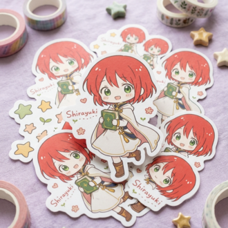 Akagami no Shirayukihime Shirayuki Chibi Sticker | Suya Dayanıklı Anime Sticker