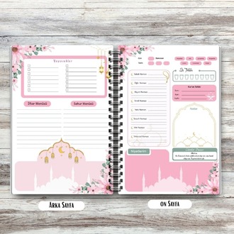 Ramazan Planlayıcı Spiralli Defter - Çiçek Temalı Ramazan Ajandası