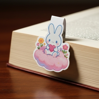 Sevimli Tavşan Temalı Manyetik Kitap Ayracı - Kawaii Tasarım