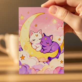 Luna ve Artemis Postcard