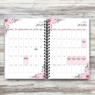 Ramazan Planlayıcı Spiralli Defter - Çiçek Temalı Ramazan Ajandası