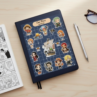 One Piece Chibi Sticker Sayfası - Hasır Şapka Tayfası Vinil Çıkartma Seti (A5/A6)