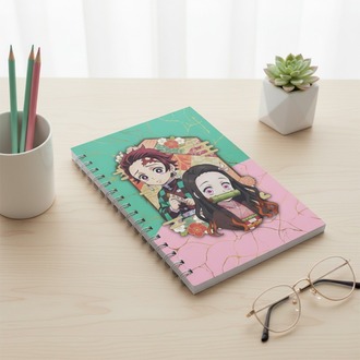 Demon Slayer Anime Defter A5 | Kimetsu no Yaiba Spiral Not Defteri | Anime Severlere Özel
